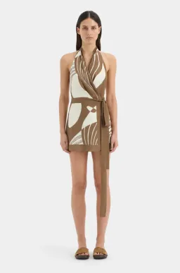 ALMARA WRAP HALTER MINI DRESS | SIZE 12 for rent on The Volte - image 3