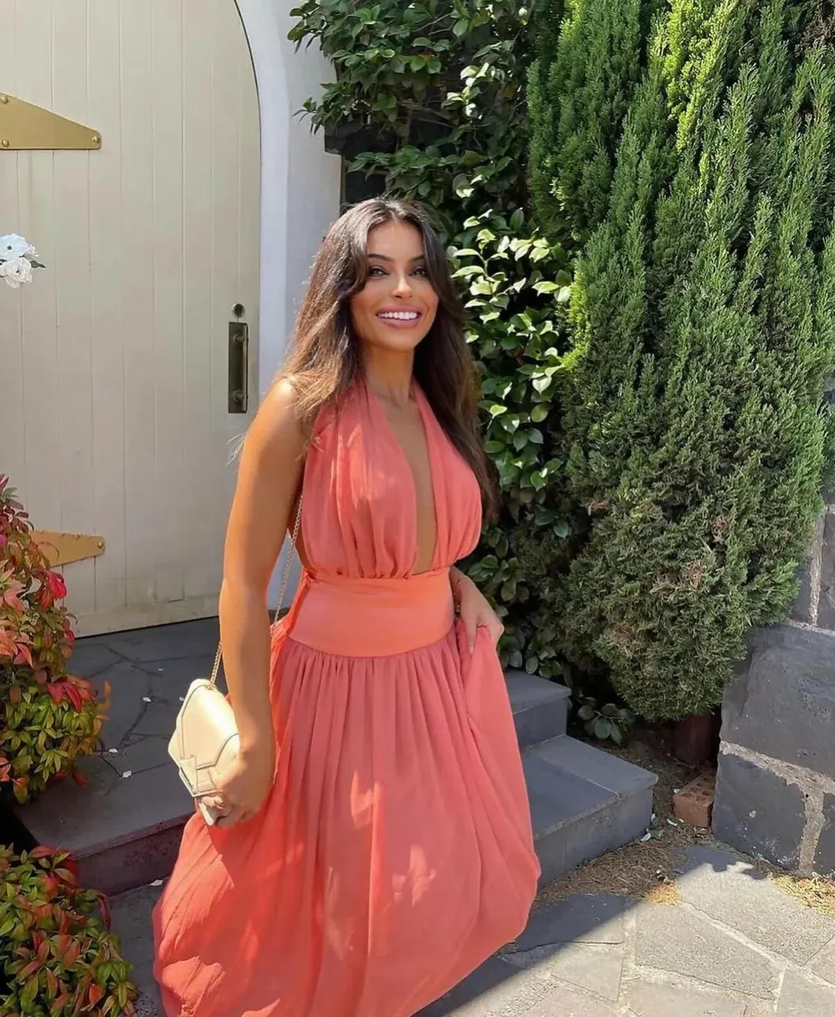 Arcina Ori Serena Maxi Dress in Coral Size Small - Image 3