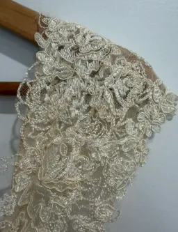 Maggie Sottero “Trinity” Wedding Dress in Champagne, Size 10 for rent on The Volte - image 15