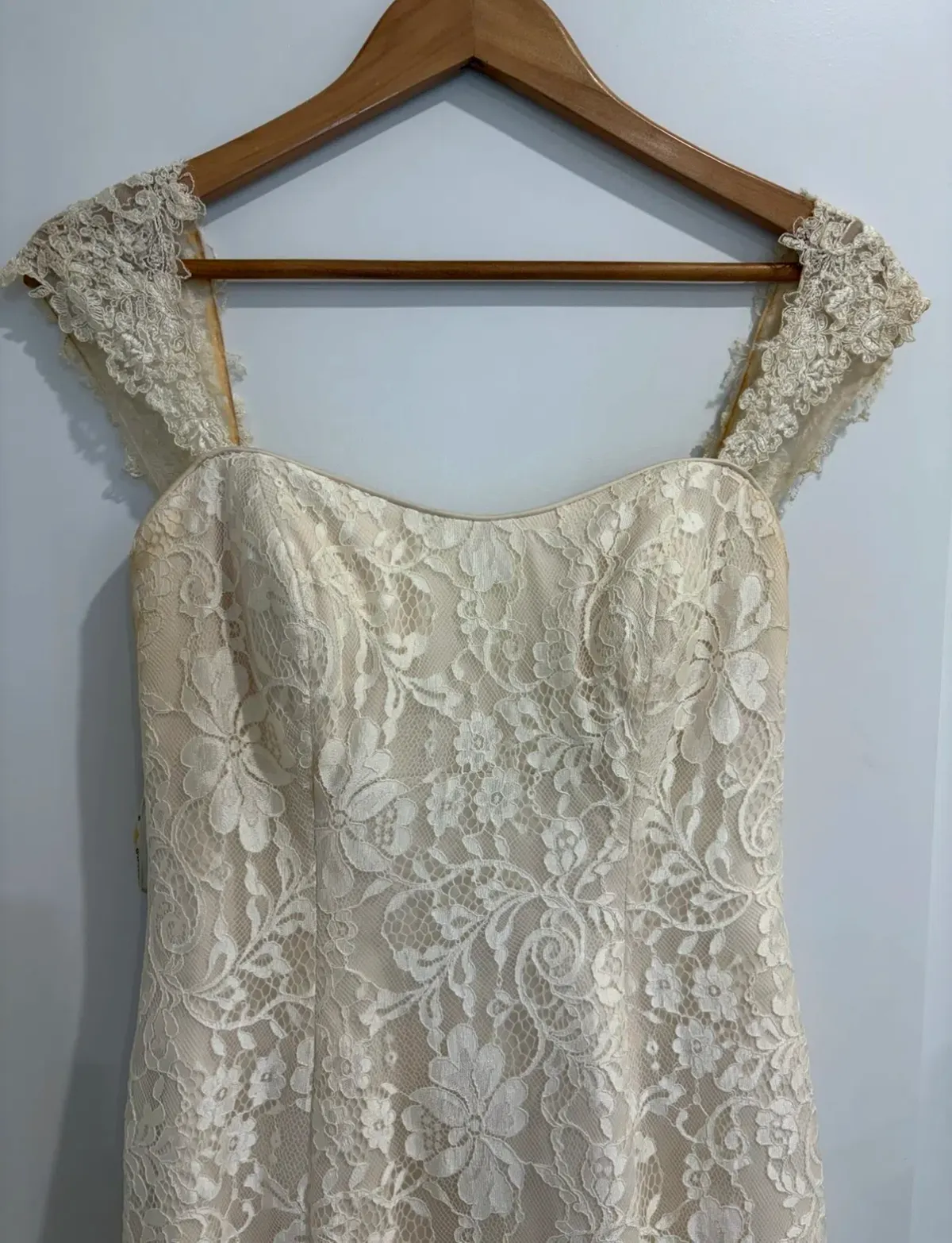 Maggie Sottero “Trinity” Wedding Dress in Champagne, Size 10 - Image 7