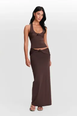 SASHA THERESE MILA SKIRT AND BLAIR TOP SET CHOCOLATE BROWN SIZE AU 8 for rent on The Volte - image 1