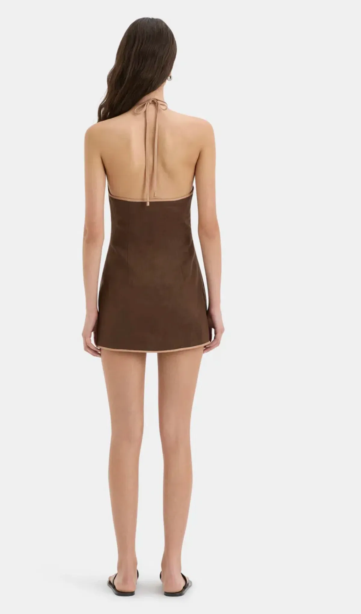 SIR THE LABEL AFFOGATO TWIST MINI DRESS CHOCOLATE SIZE 1/AU 8 - Image 2