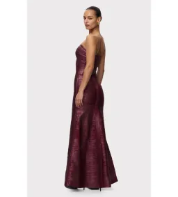 Herve Leger The Metallic Sara Gown DK Red Foil Size S/AU 8-10 for rent on The Volte - image 2