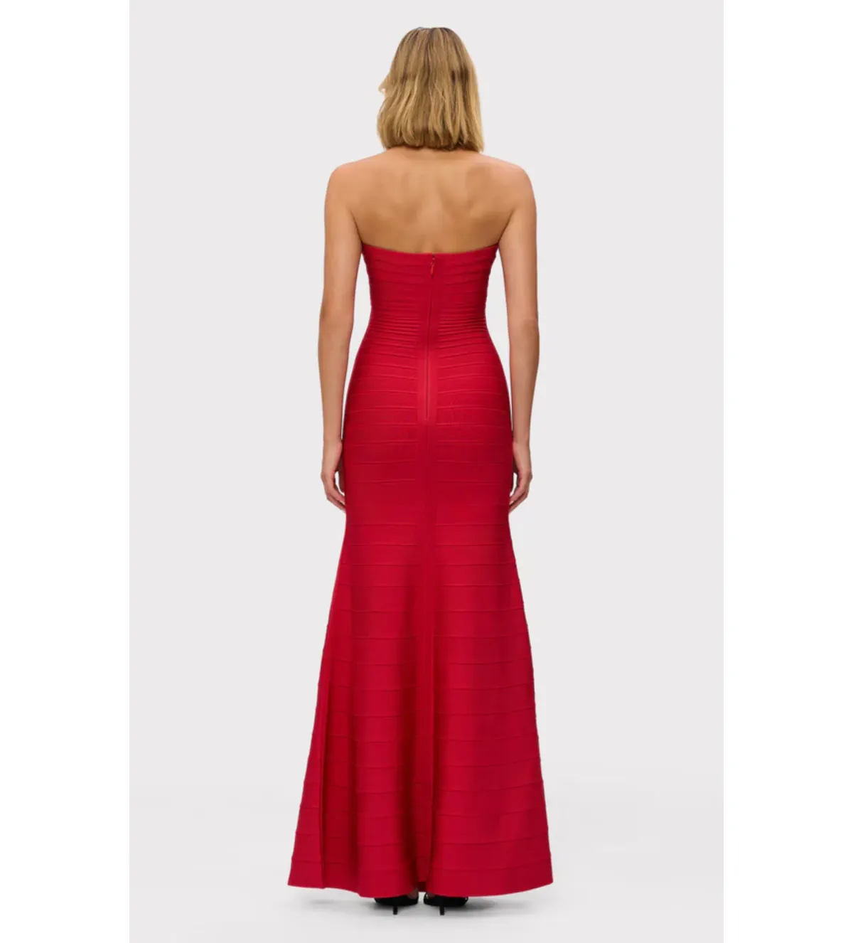 Herve Leger The Sara Gown Lipstick Red Size XS/AU 4-6 - Image 3