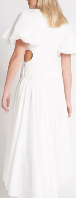 Aje Siren Drawstring Midi Dress Ivory Size 6 for rent on The Volte - image 3