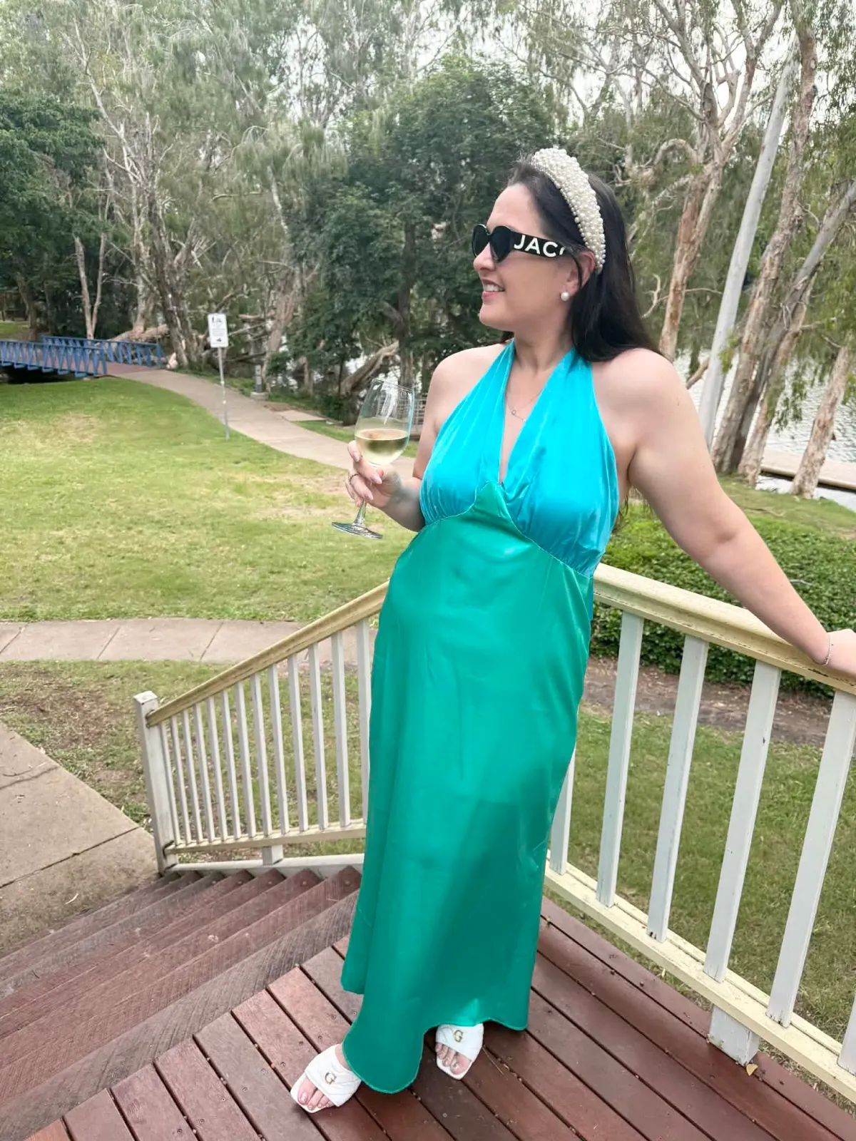 The Wolf Gang Oahu slip dress AQUA sz XL  - Image 3