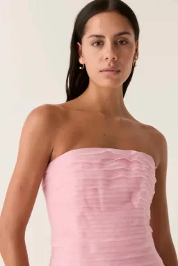 AJE SOUNDSCAPE MINI DRESS IN CHALK PINK SIZE AU 8 for rent on The Volte - image 4