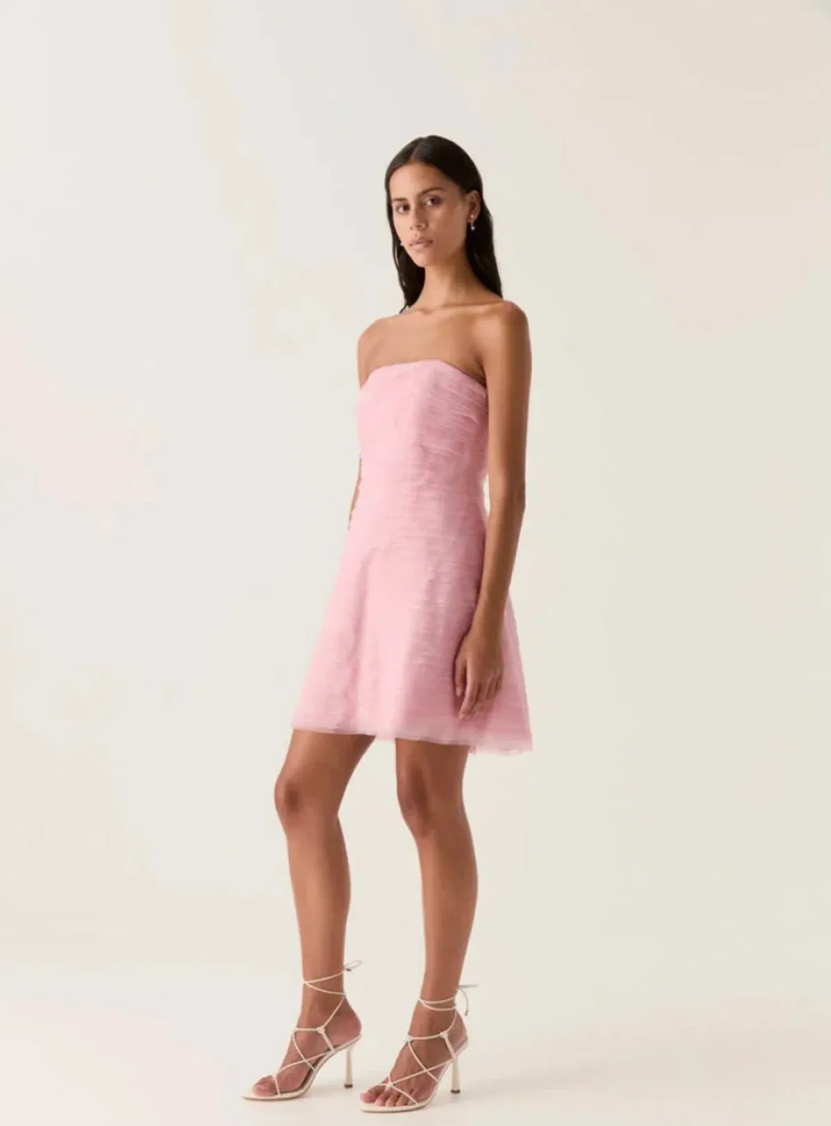 AJE SOUNDSCAPE MINI DRESS IN CHALK PINK SIZE AU 8 - Image 2
