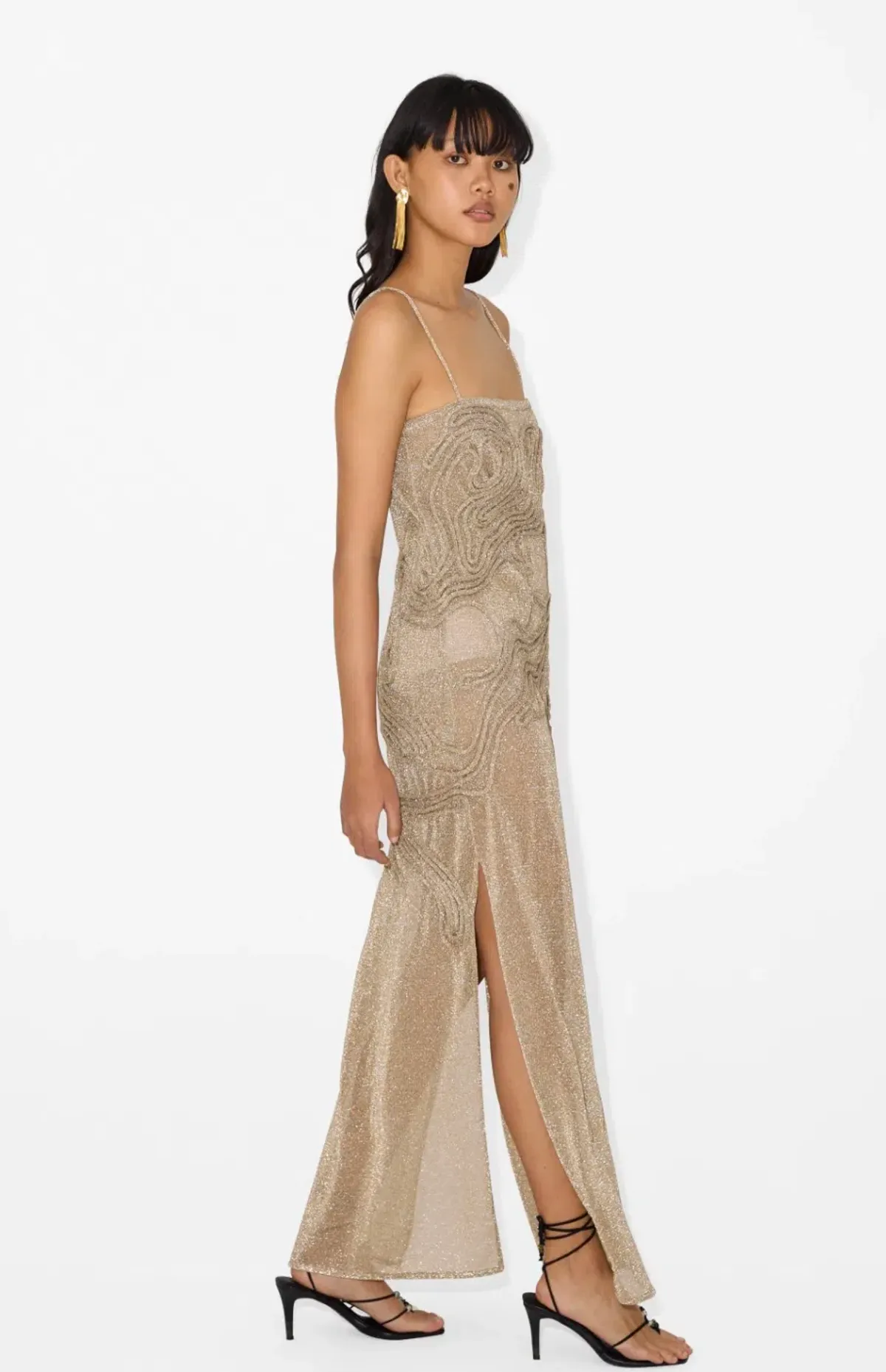 Magali Pascal JACKIE SLIP DRESS - SILVER GOLD size M - Image 2