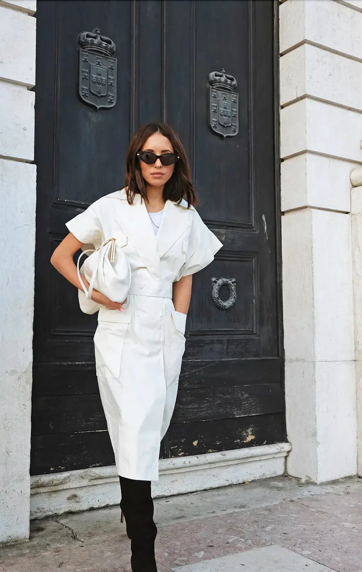 Oroton DB Cotton Shirt Dress Cream Size L / AU 12 - Image 2