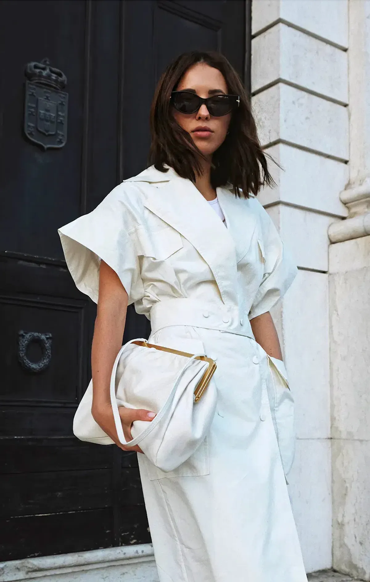 Oroton DB Cotton Shirt Dress Cream Size L / AU 12 - Image 1