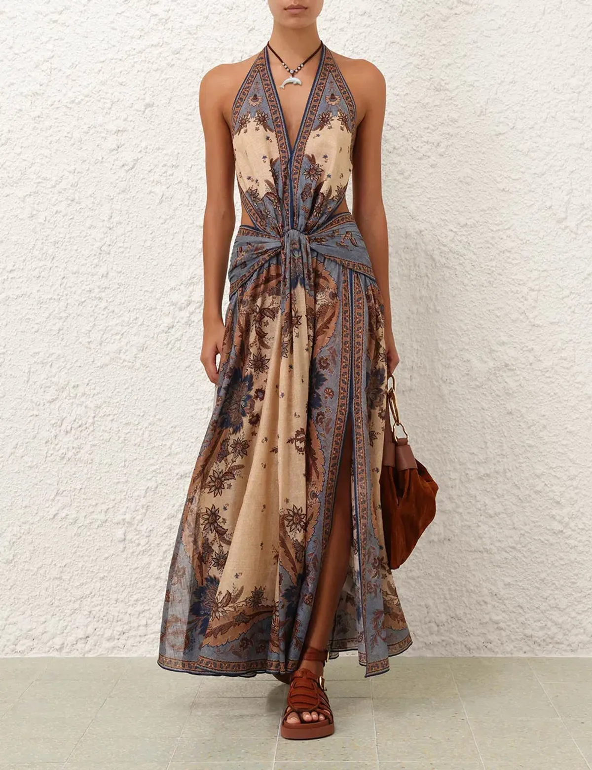 Zimmermann Ascension Plunge Halter Maxi Dress Size XS/AU 6  - Image 2