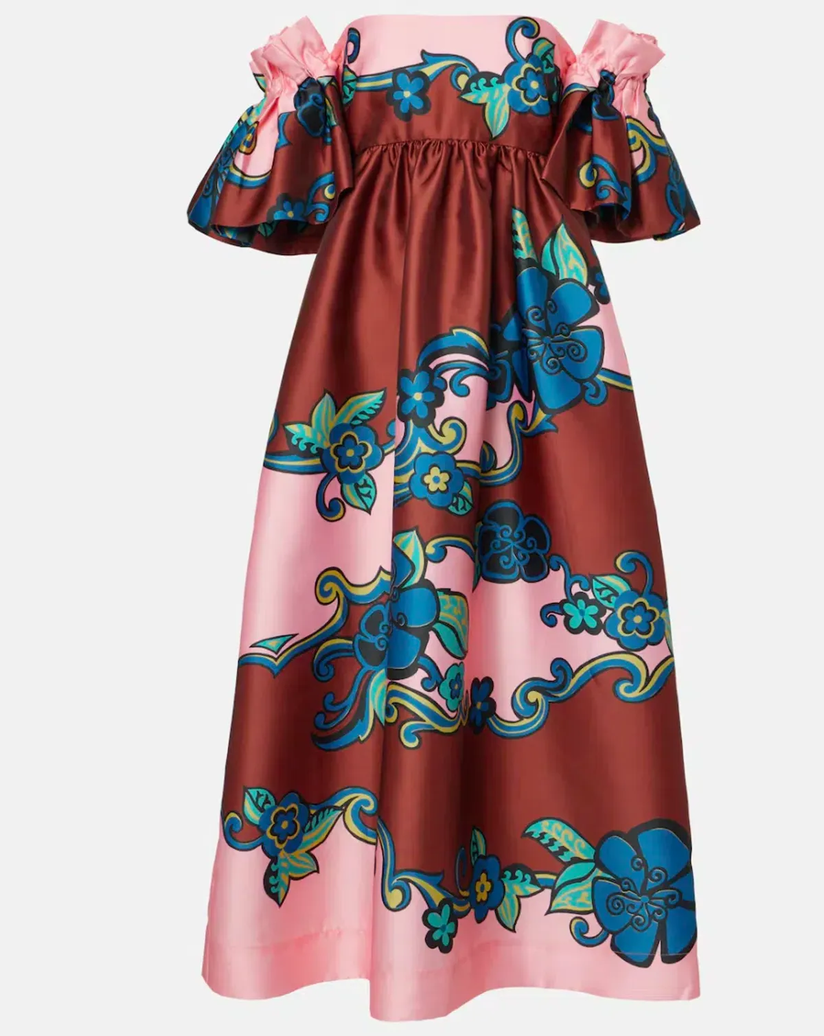 Alémais Azalea Off-shoulder Satin Midi Dress Floral Size AU 14 - Image 6