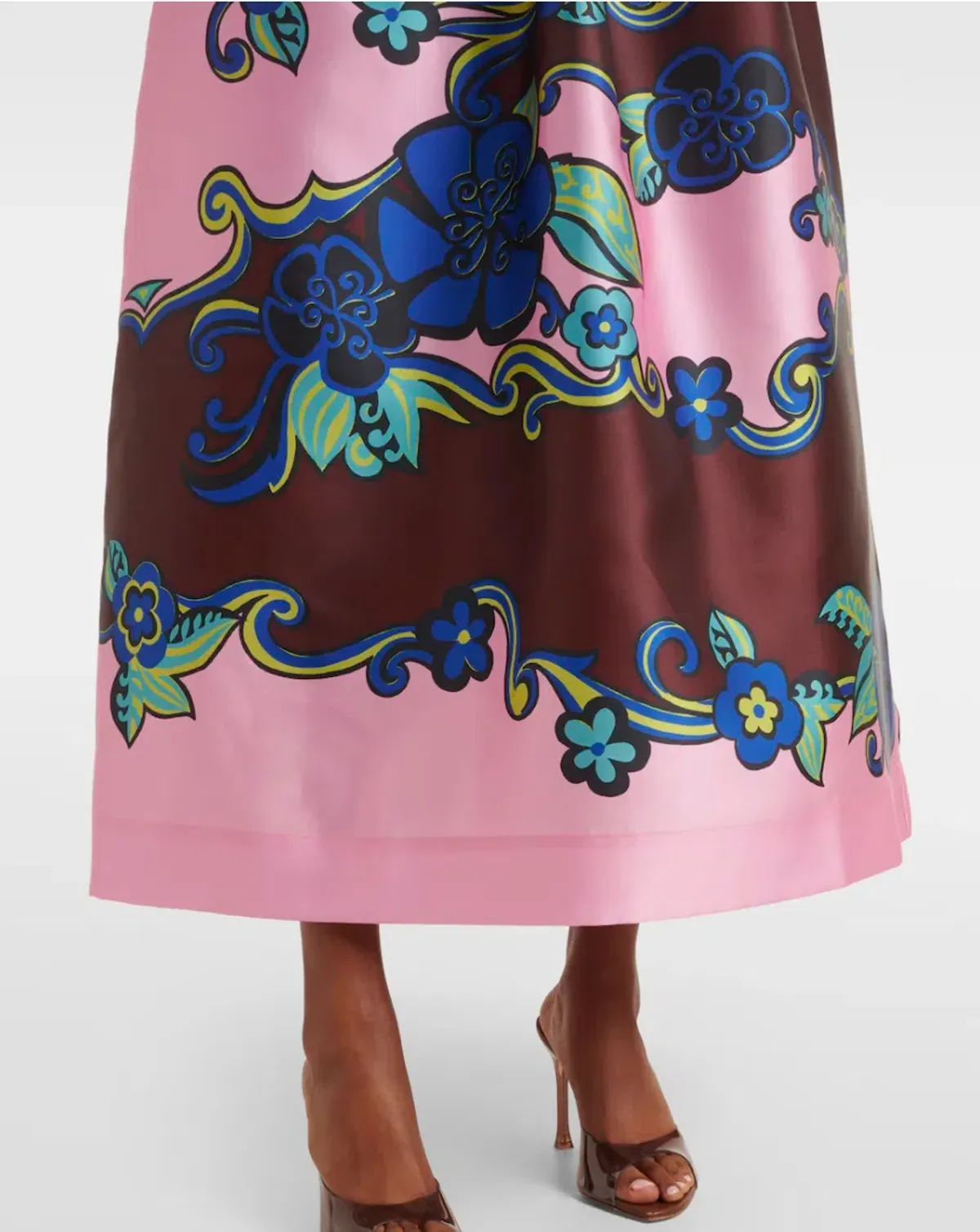 Alémais Azalea Off-shoulder Satin Midi Dress Floral Size AU 14 - Image 5