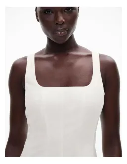 Witchery Seam Detail Midi Dress Fresh White Size S/AU 8 for rent on The Volte - image 3