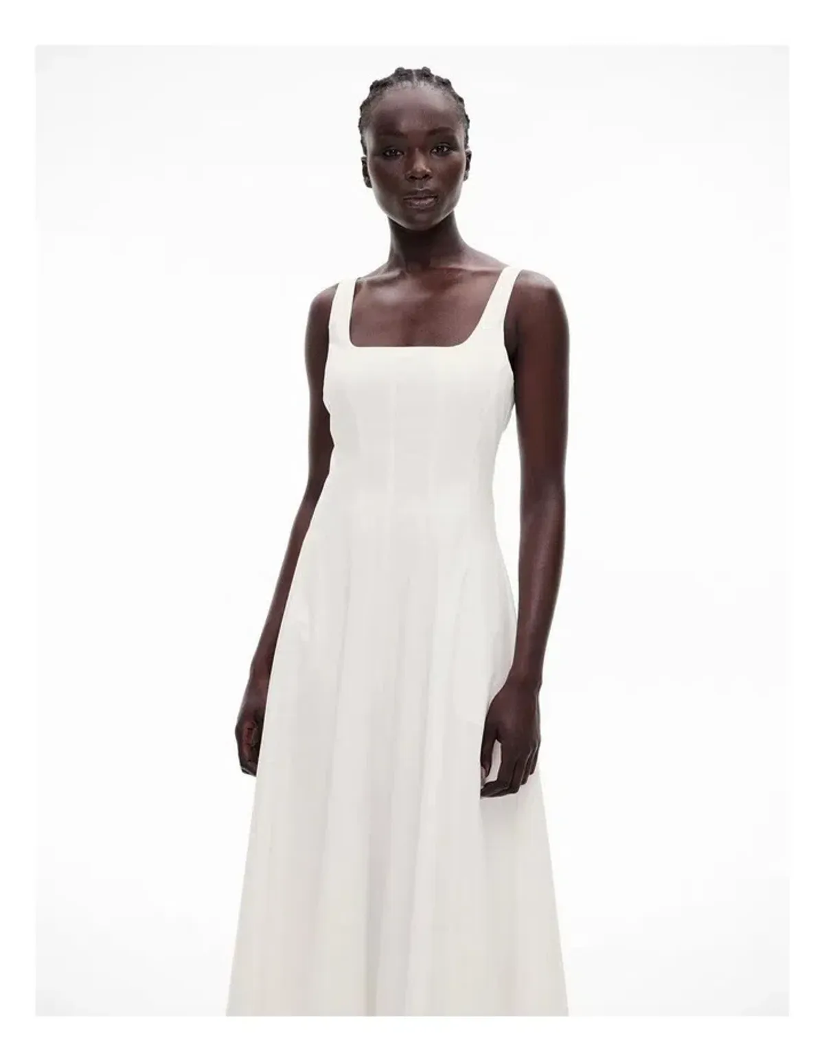 Witchery Seam Detail Midi Dress Fresh White Size S/AU 8 - Image 2