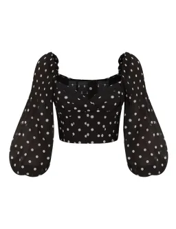 Zimmermann Pleated Draped Bodice Size 1/AU10 and Pleated Tiered Midi Skirt Size 1/AU10 Set in Black Dot for rent on The Volte - image 1