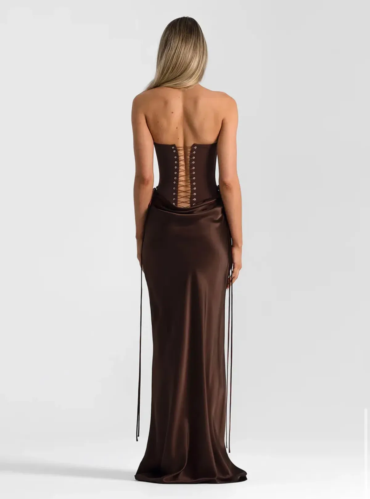Natalie Rolt Verity Bustier + Evelyn Maxi in Espresso Size0/AU 6 - Image 3