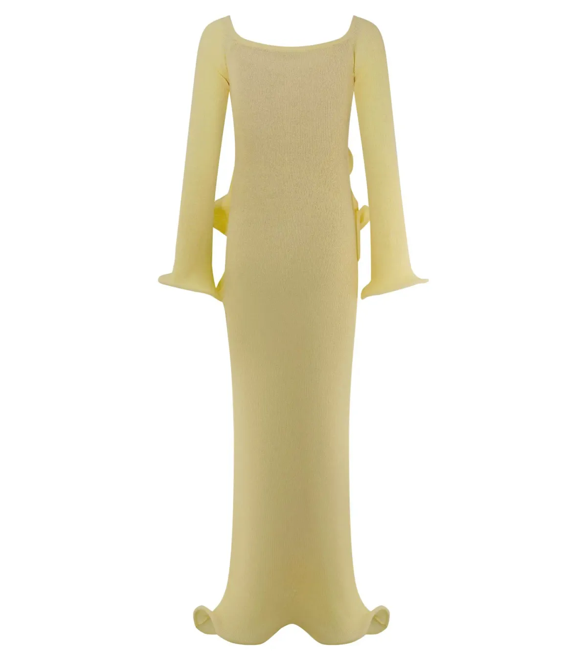 Meshki Sandrine Off Shoulder Knit Maxi Dress - Lemon - Size L / AU 12 - Image 5