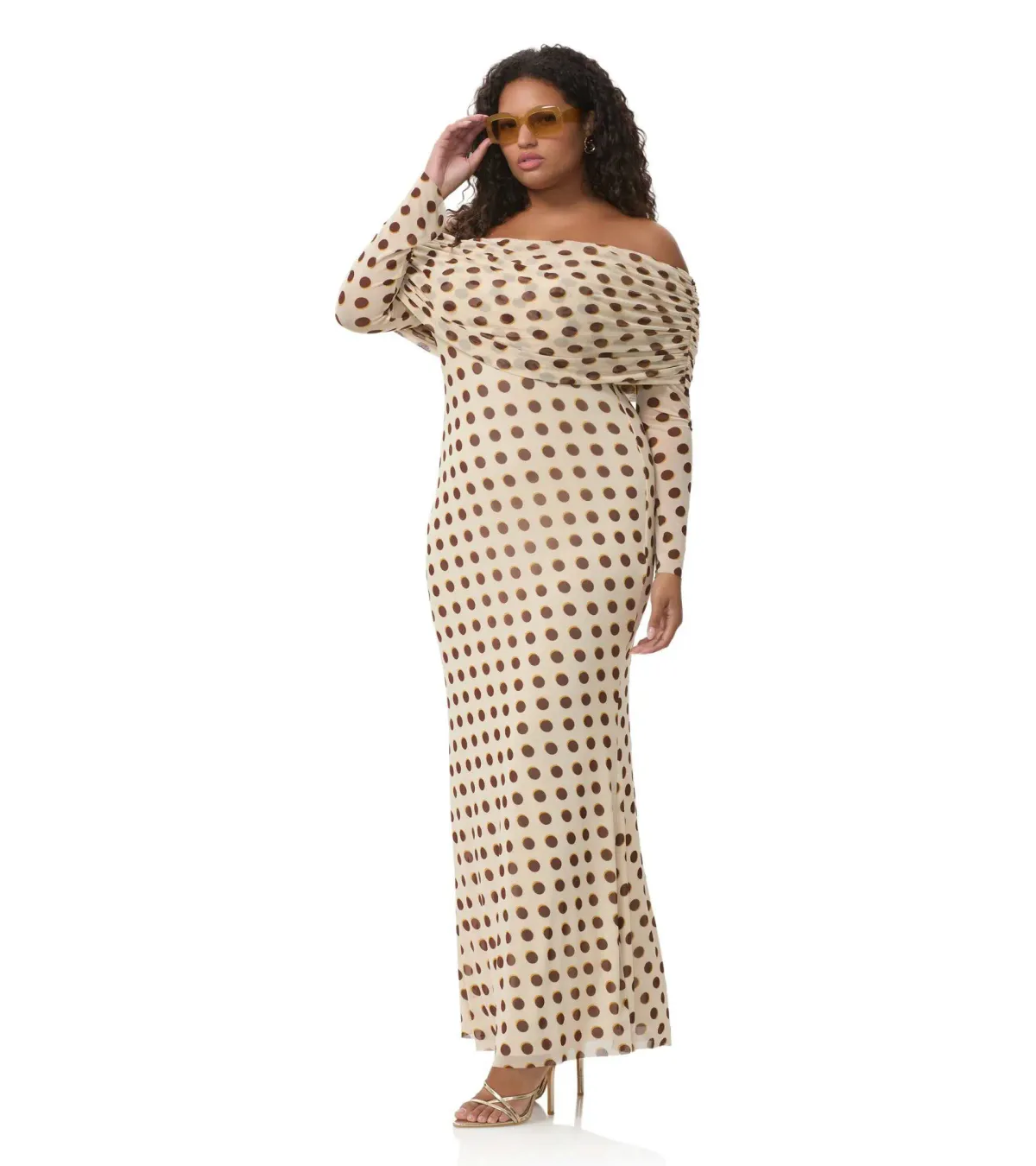 AFRM Thelma Off Shoulder Mesh Maxi Dress - Size XL / AU 14 - Image 3