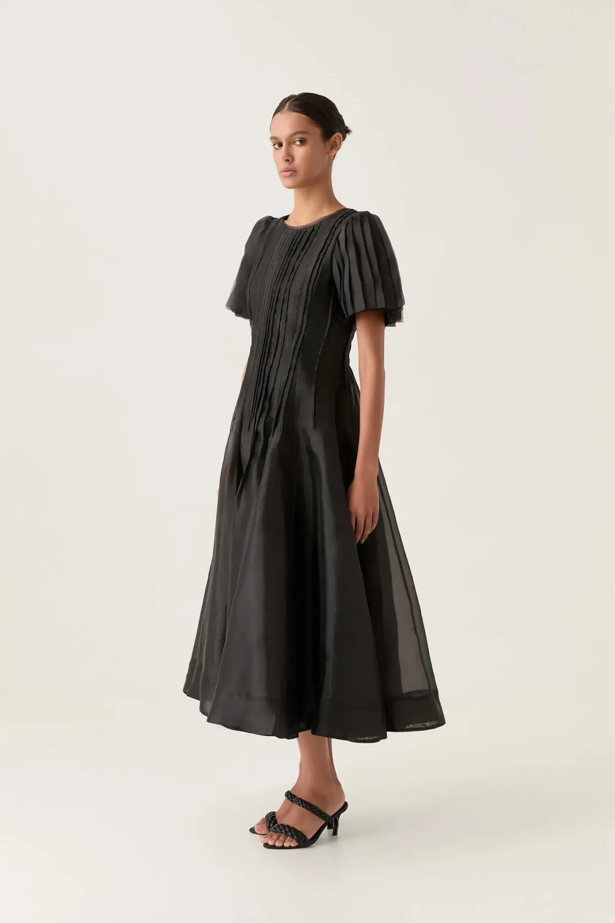 Aje Nova Pleated Midi Dress size 10 Black  - Image 3
