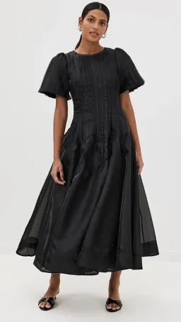 Aje Nova Pleated Midi Dress size 10 Black  for rent on The Volte - image 2