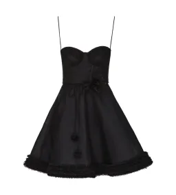 Zimmermann Luna Ruffle Mini Dress Black Size 2 AU 12 for rent on The Volte - image 1