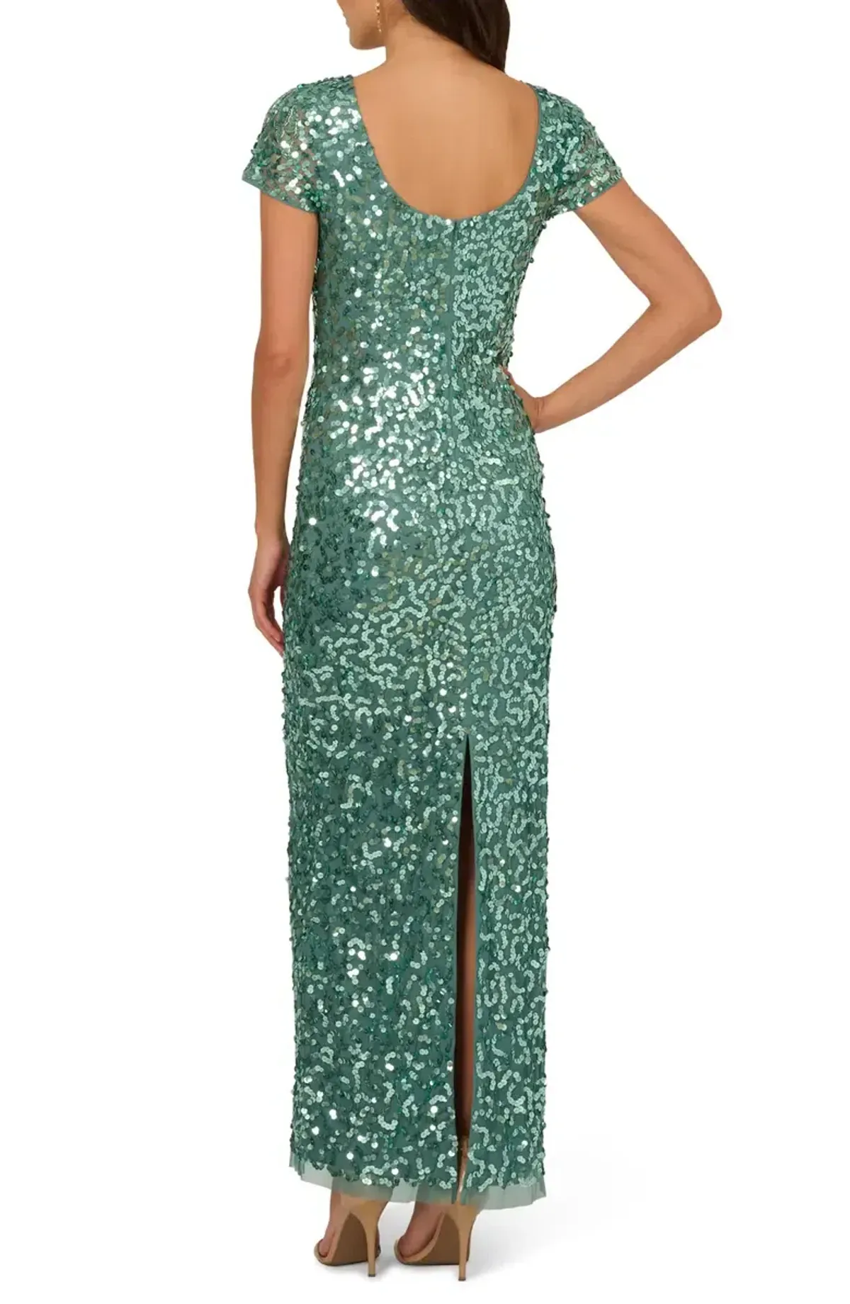 Adrianna Pappell size 18 sequin mesh gown  - Image 2