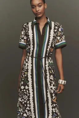 Alemais Maroc Shirtdress Midi Brown Moroccan Print Size 16 for rent on The Volte - image 4