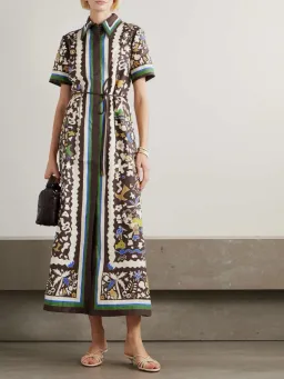 Alemais Maroc Shirtdress Midi Brown Moroccan Print Size 16 for rent on The Volte - image 3