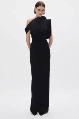 Rachel Gilbert Rowana Gown in Black Size 10 for rent on The Volte - image 1