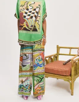 Alemais Lucky Pace Silk Shirt + Pants Size 10 for rent on The Volte - image 2