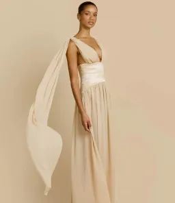 Arcina Ori Ramona Maxi Dress Champagne Size X S/ AU 6 for rent on The Volte - image 2