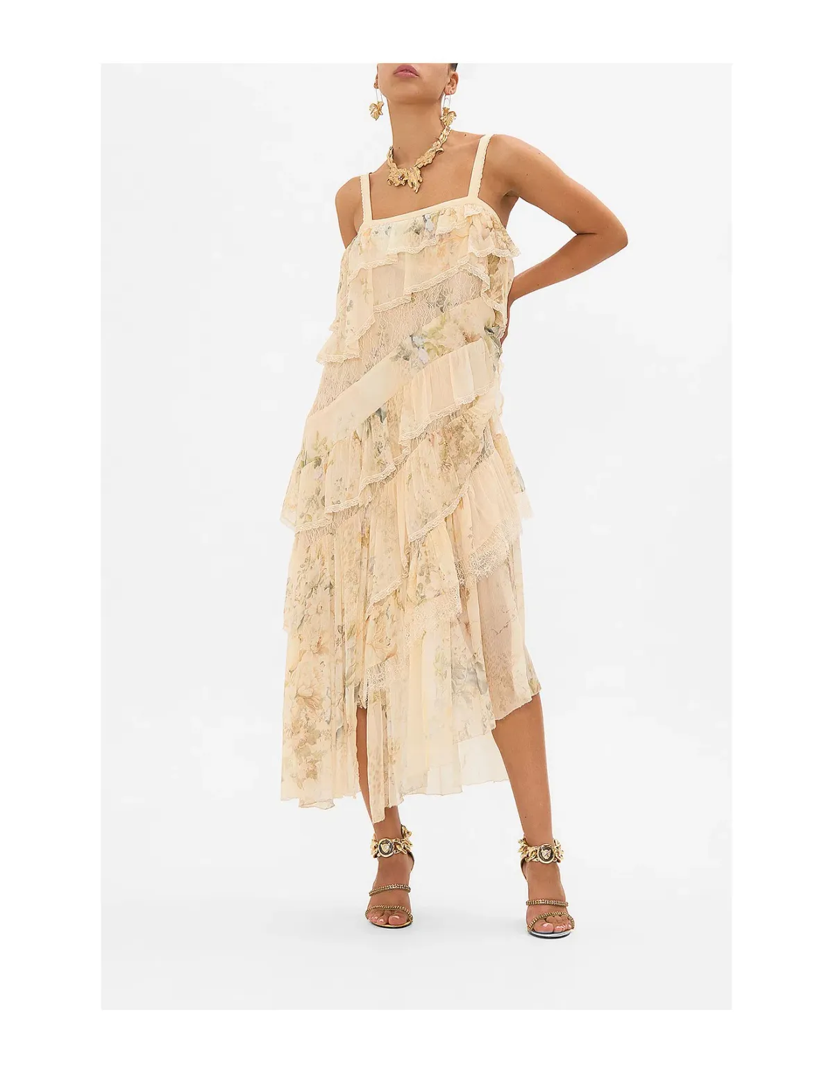 Camilla Asymmetric Spliced Maxi Dress - Image 1