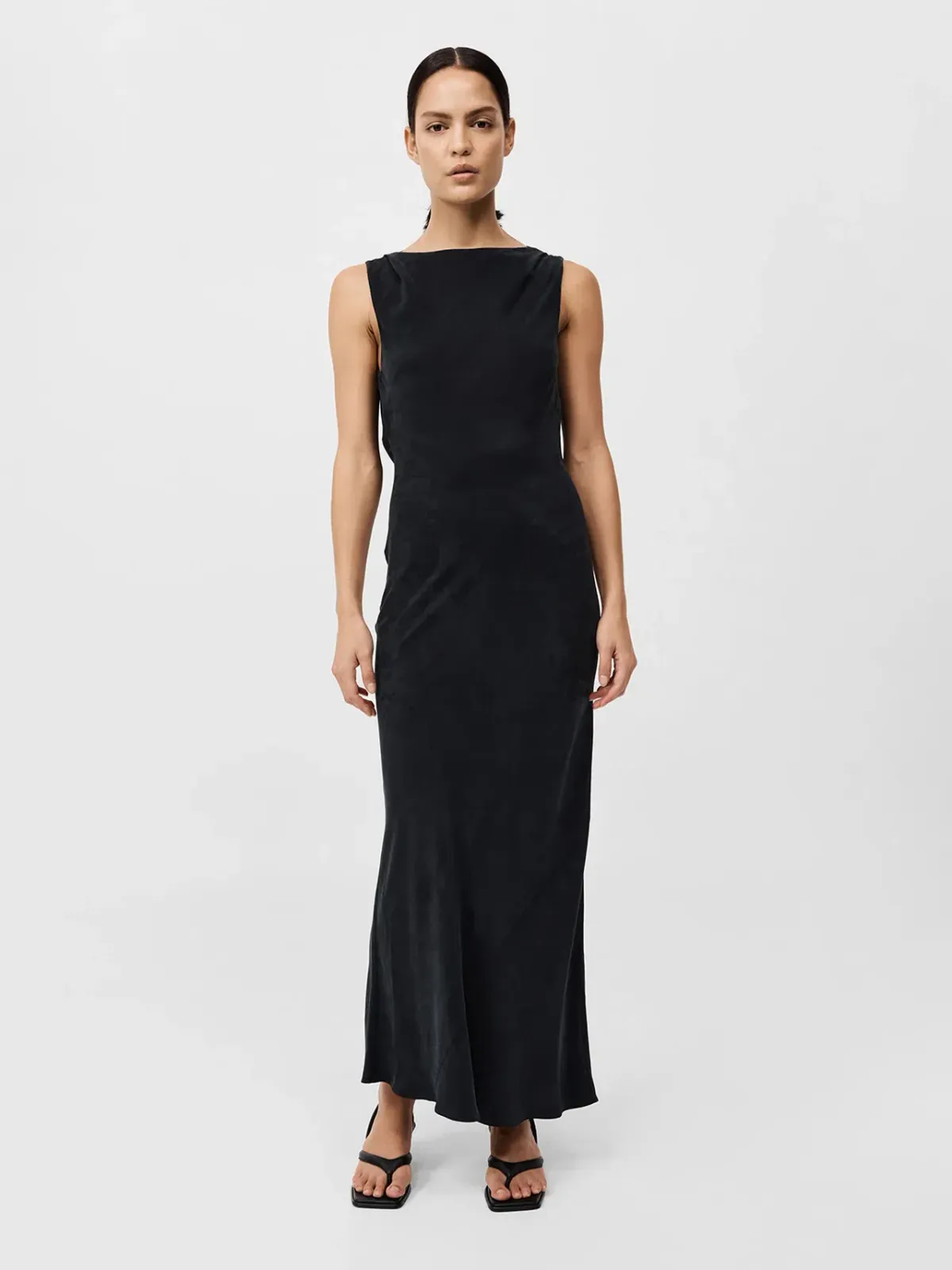 ST. AGNI DRAPED COWL DRESS BLACK - Image 2