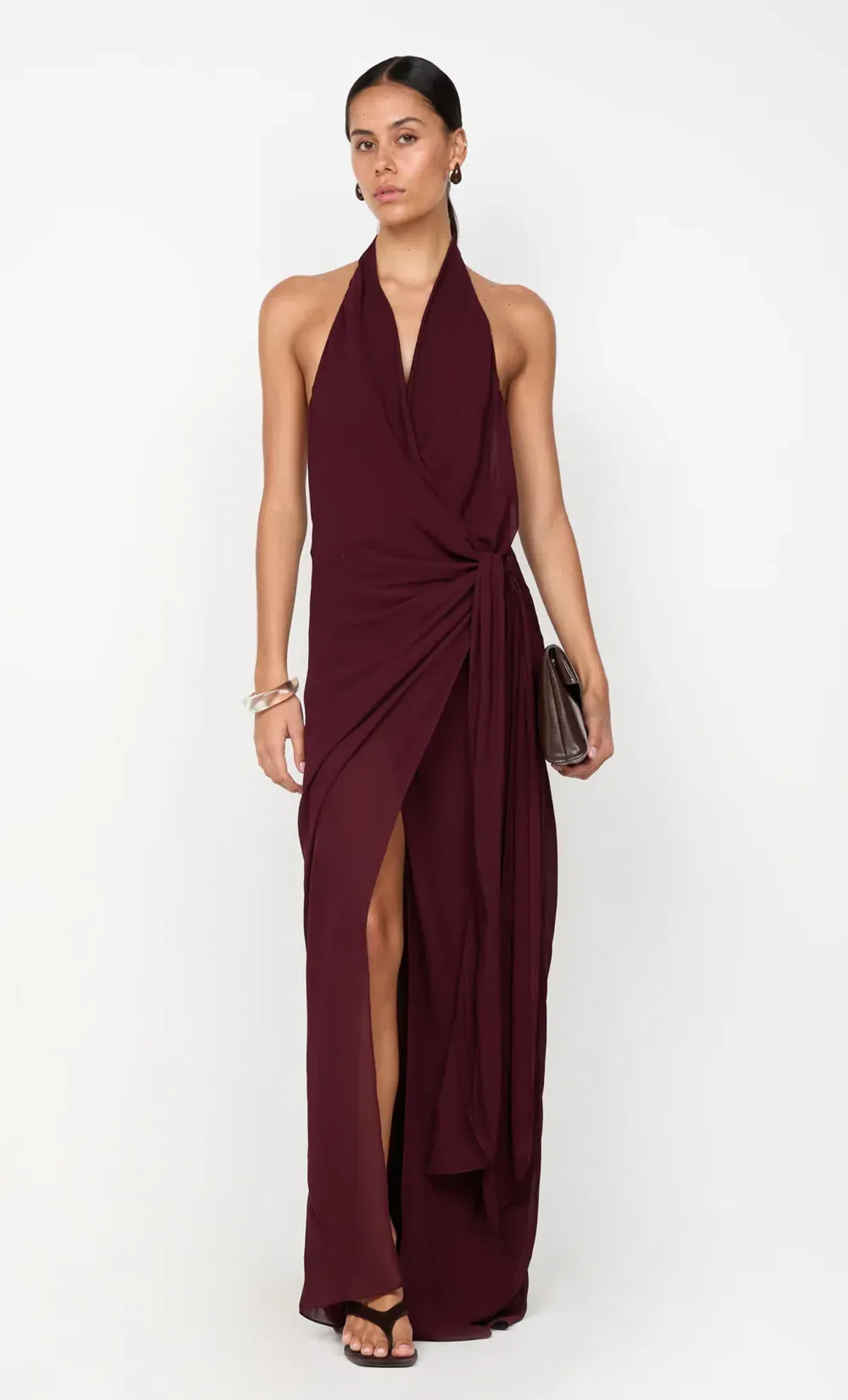Bec and Bridge Soneva Wrap Halter Dress Plum Size 10 - Image 1