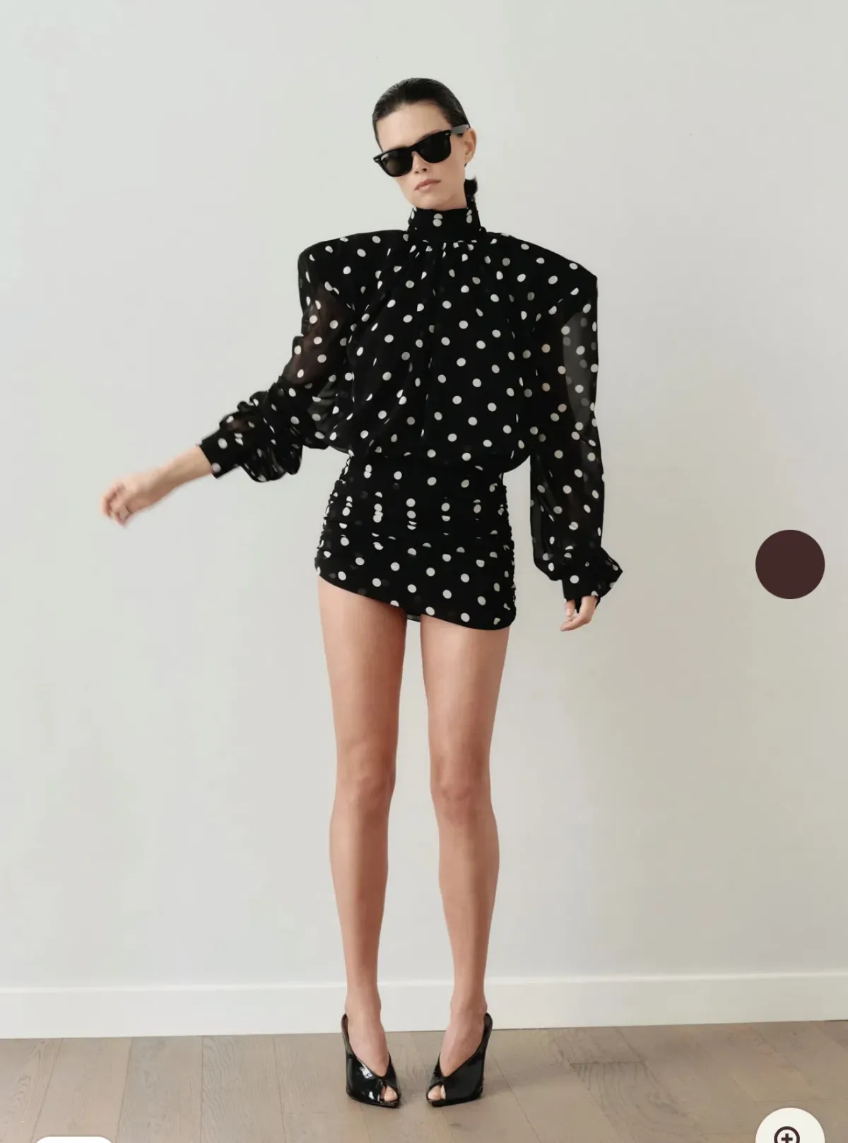 Leam almes Polka Dot Backless Padded Mini Dress size 38 - Image 2