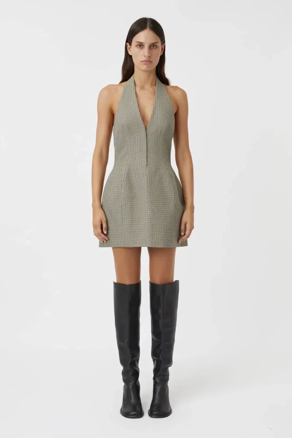 C&M Banks Mini Dress Black Houndstooth Size 10  - Image 1