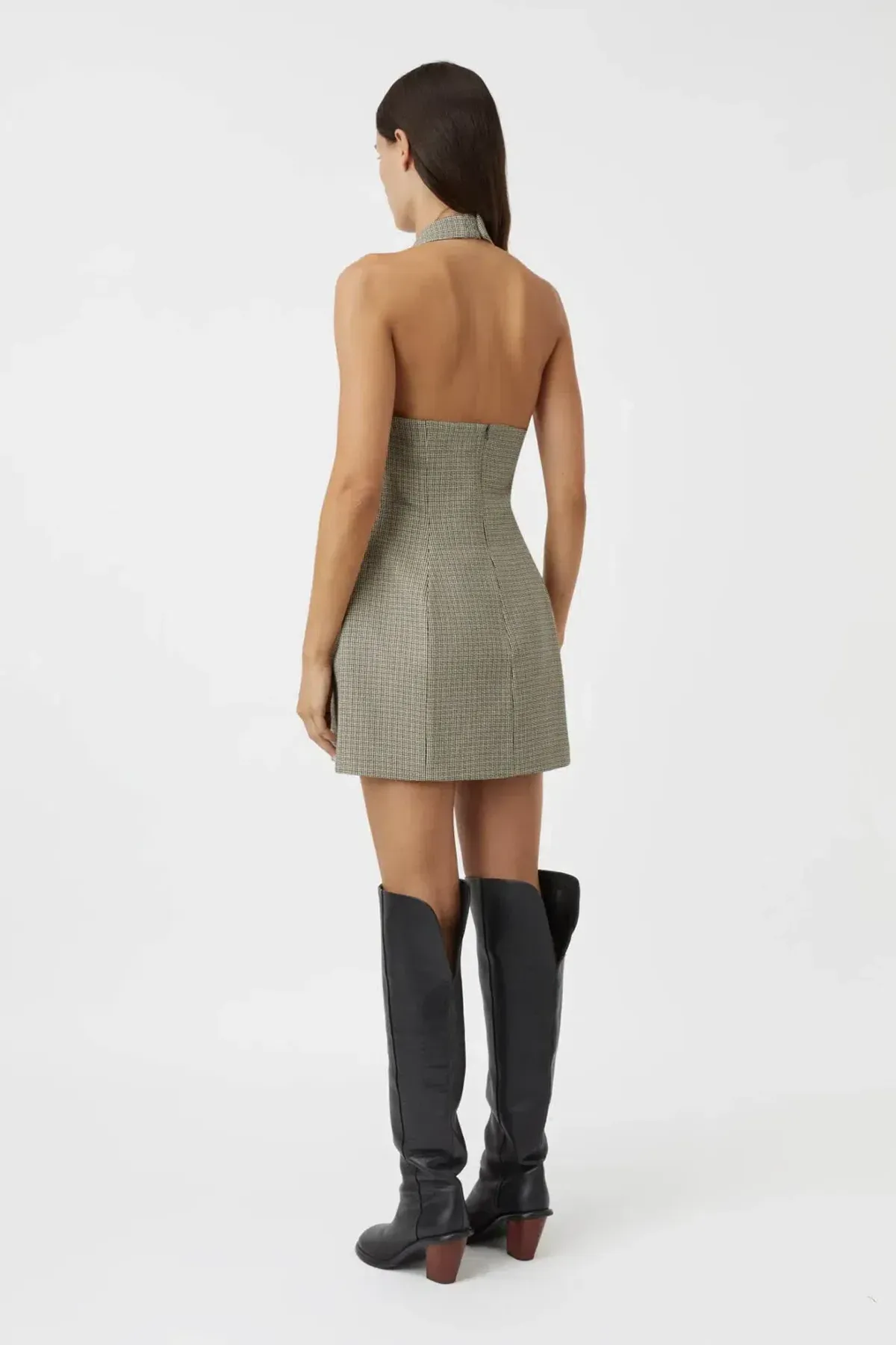 C&M Banks Mini Dress Black Houndstooth Size 10  - Image 2