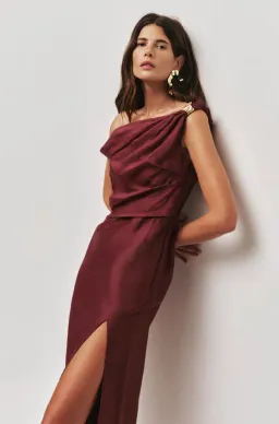 Aje Bridgette Midi Dress | Plum | Size 6 for rent on The Volte - image 3