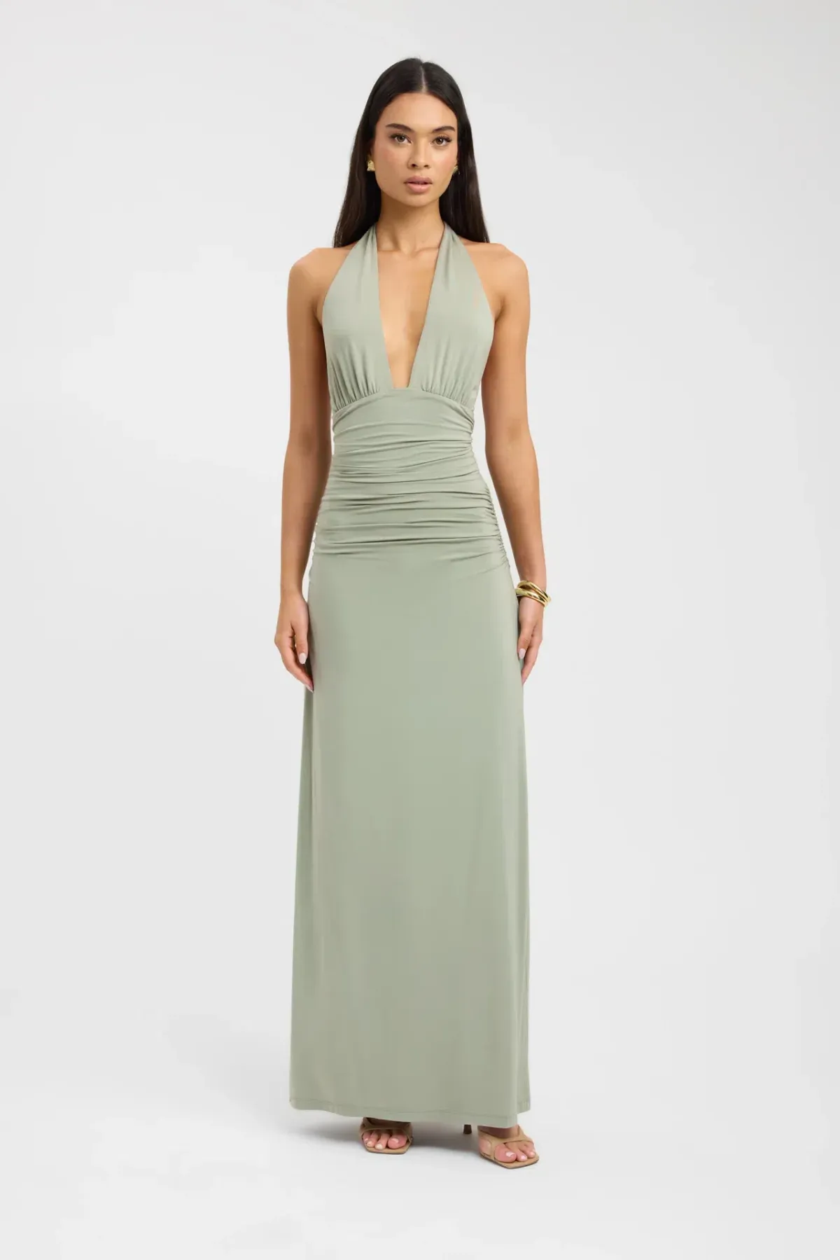 Kookaï leni maxi dress sage size 10 - Image 3