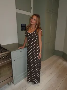 Design by Si Luna dress with polka dots in brown / yellow size XS/S for rent on The Volte - image 3