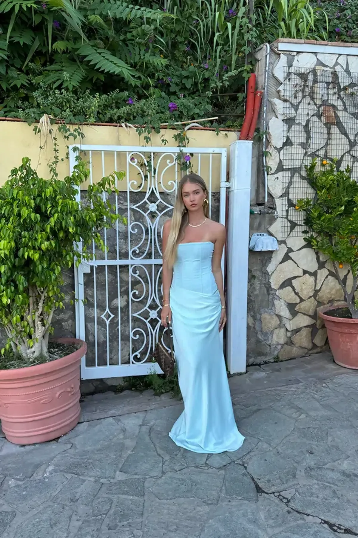 HNTR The Label Huxley Maxi Gown Aqua Size XS / AU 6 - Image 1