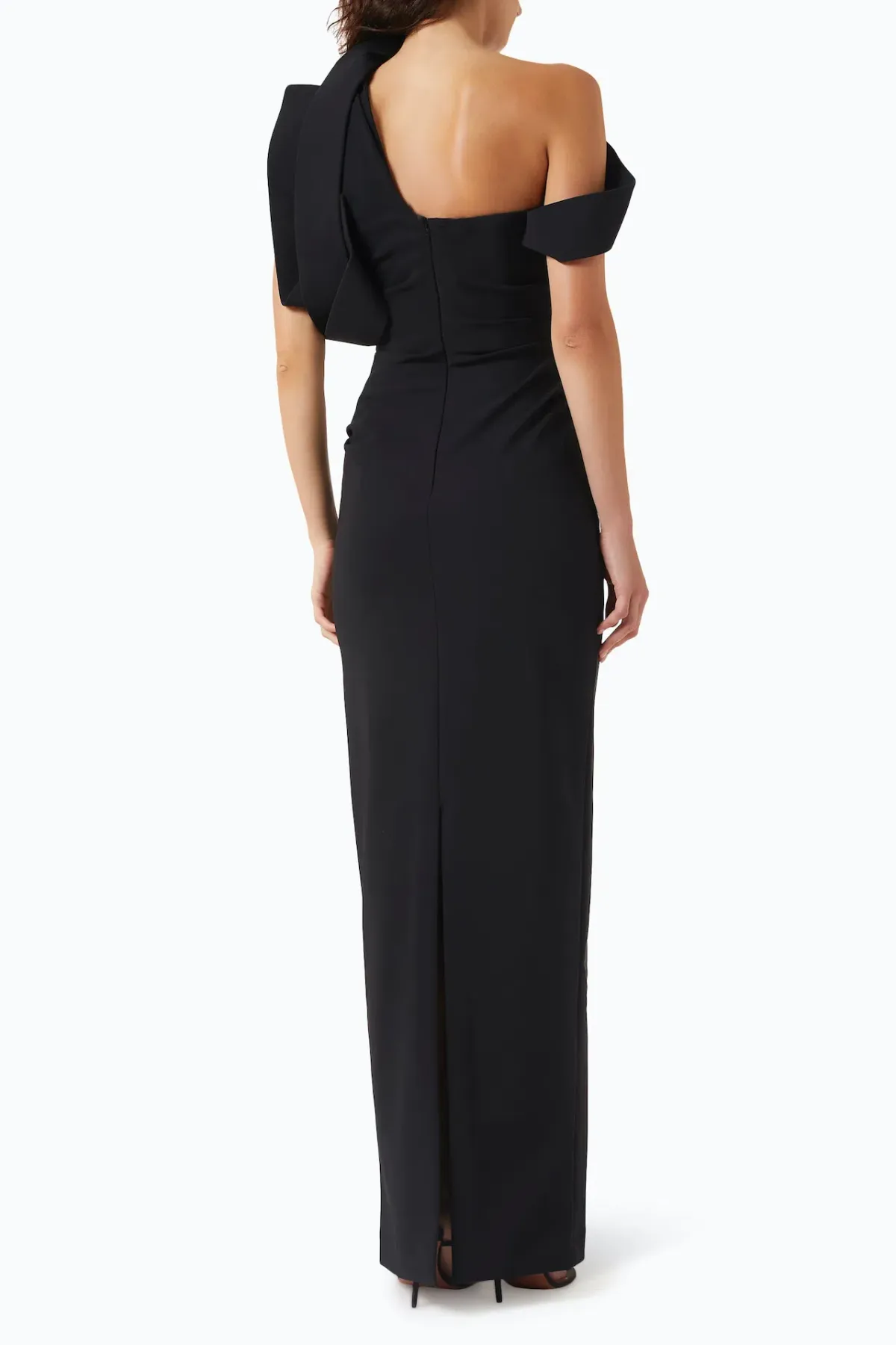 Rachel Gilbert Rowana One Shoulder Floor Length Gown Black Size AU 6 - Image 3