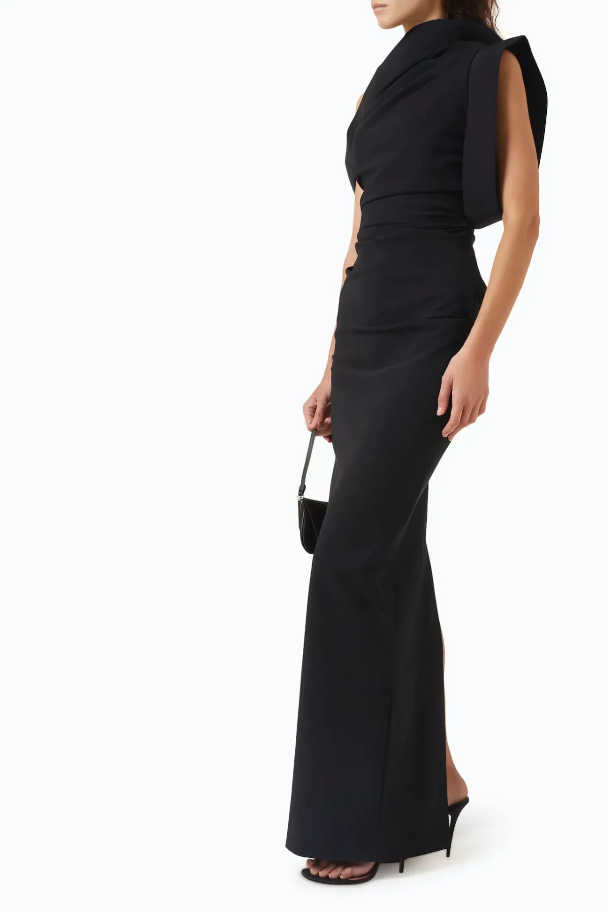 Rachel Gilbert Rowana One Shoulder Floor Length Gown Black Size AU 6 - Image 2