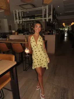 Benni Harlow halter mini dress butter spot size 8 for rent on The Volte - image 3