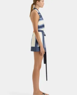 SIR the Label dazed wrap halter mini dress in studio print size 10 for rent on The Volte - image 5