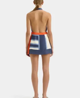 SIR the Label dazed wrap halter mini dress in studio print size 10 for rent on The Volte - image 4