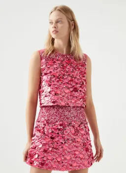 AJE CELESTE SEQUIN TOP & CHERIE SEQUIN SKIRT SET PINK SIZE 16 for rent on The Volte - image 3