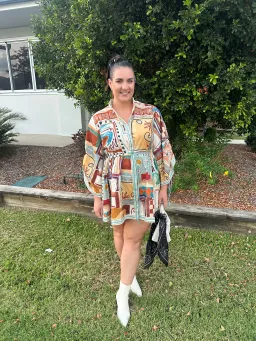 ALEMAIS- Michelle Mini Dress- Multi- Size 12 for rent on The Volte - image 3